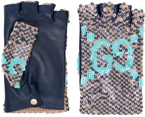 gucci fingerless gloves blue|Gucci leather gloves ladies.